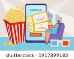 book cinema ticket online ... | Shutterstock .eps vector #1917899183