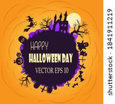 halloween background with scary ... | Shutterstock .eps vector #1841911219