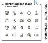 marketing thin line icon.... | Shutterstock .eps vector #1607878009