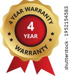 4 year warranty badge  warranty ... | Shutterstock .eps vector #1952154583