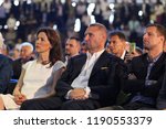 Small photo of Bucharest, Romania - June 17, 2018: Viorel Catarama (R) and his wife Adina Catarama (L) participate in the National Liberal Party leadership elections during the PNL Congress in Bucharest.