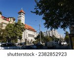 Small photo of Bucharest, Romania - October 18, 2023: The building of the City Hall of Sector 1 in Bucharest, built between 1928 and 1936, according to the plans of the architects Nicu Georgescu and George Cristinel