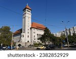 Small photo of Bucharest, Romania - October 18, 2023: The building of the City Hall of Sector 1 in Bucharest, built between 1928 and 1936, according to the plans of the architects Nicu Georgescu and George Cristinel