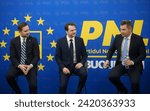 Small photo of Bucharest, Romania - 1st Feb, 2024: Stelian Bujduveanu (L), deputy mayor of Bucharest, Sebastian Burduja (C), PNL deputy and Minister of Energy, and Ionut Stroe (R), PNL spokesperson