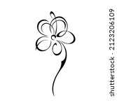 One Stylized Blooming Flower On ...