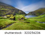 Village of Saksun located on the island of Streymoy, Faroe Islands, Denmark. Long exposure.