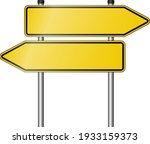 yellow signpost road sign as... | Shutterstock .eps vector #1933159373