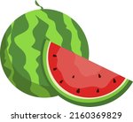 juicy red water melon isolated... | Shutterstock .eps vector #2160369829