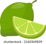 green lime fruit isolated on... | Shutterstock .eps vector #2160369839