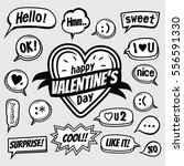 cute speech bubble valentines... | Shutterstock .eps vector #556591330