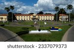 Small photo of cruz das alma, bahia, brazil - july 17, 2023: View of the facade of the Federal University of Renoncavo da Bahia - UFRB - in Cruz das Almas city.