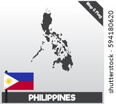 Phillipines Map And Flag With...