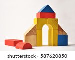 Wood bricks building children's ...