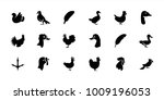bird icons. set of 18 editable... | Shutterstock .eps vector #1009196053