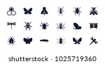 Insect icons. set of 18 editable filled insect icons: beetle, butterfly, ant, caterpillar, dragonfly, beehouse, fly, honey, bee