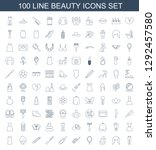 beauty icons. trendy 100 beauty ... | Shutterstock .eps vector #1292457580