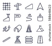 way icons set. set of 16 way... | Shutterstock .eps vector #588648623
