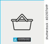 shopping basket icon. simple... | Shutterstock .eps vector #601507649
