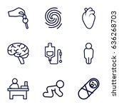 human icons set. set of 9 human ... | Shutterstock .eps vector #636268703