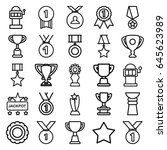 prize icons set. set of 25... | Shutterstock .eps vector #645623989