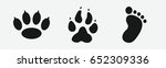 set of 3 filled footprinticons | Shutterstock .eps vector #652309336
