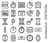 time icons set. set of 25 time... | Shutterstock .eps vector #658704286