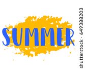 lettering summer. blue letters... | Shutterstock .eps vector #649388203