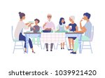 people sitting at table... | Shutterstock .eps vector #1039921420