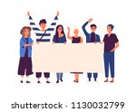 group of young men and women... | Shutterstock .eps vector #1130032799