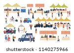 seasonal outdoor street market. ... | Shutterstock .eps vector #1140275966