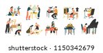 collection of people enjoying... | Shutterstock .eps vector #1150342679