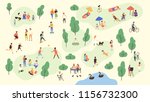 various people at park... | Shutterstock . vector #1156732300