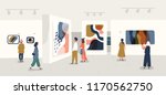 exhibition visitors viewing... | Shutterstock .eps vector #1170562750
