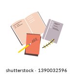 notebooks  notepads  memo pads  ... | Shutterstock .eps vector #1390032596