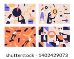 collection of people organizing ... | Shutterstock .eps vector #1402429073