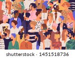 crowd of young and elderly men... | Shutterstock .eps vector #1451518736