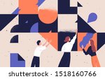 teamwork concept flat vector... | Shutterstock .eps vector #1518160766