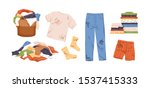 dirty and clean clothes flat... | Shutterstock .eps vector #1537415333