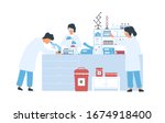 group of scientists in white... | Shutterstock .eps vector #1674918400