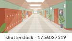 colorful school corridor with... | Shutterstock .eps vector #1756037519