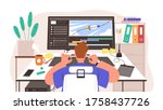 guy animator at creation... | Shutterstock .eps vector #1758437726