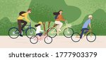 active family riding on bike at ... | Shutterstock .eps vector #1777903379