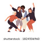 happy diverse female friends... | Shutterstock .eps vector #1824506960