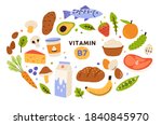 collection of vitamin b7 source.... | Shutterstock .eps vector #1840845970