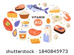 collection of vitamin b12 food. ... | Shutterstock .eps vector #1840845973