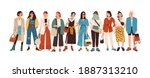 group of fashionable women... | Shutterstock .eps vector #1887313210