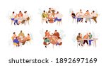 set of families  friends and... | Shutterstock .eps vector #1892697169