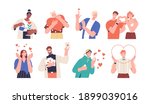 set of people giving and... | Shutterstock .eps vector #1899039016