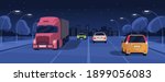 night driving in lit city... | Shutterstock .eps vector #1899056083