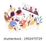 online conference with foreign... | Shutterstock .eps vector #1902475729
